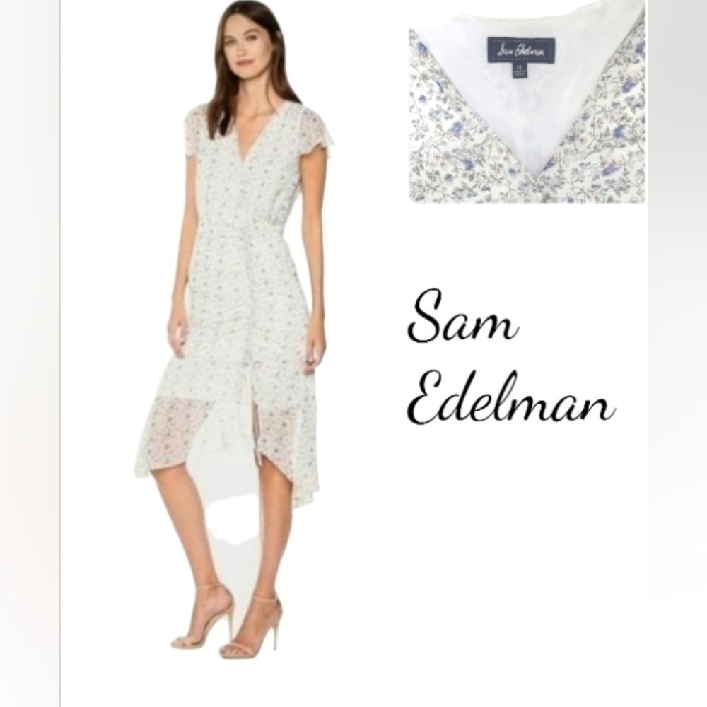 Sam Edelman White Floral Midi Dress
